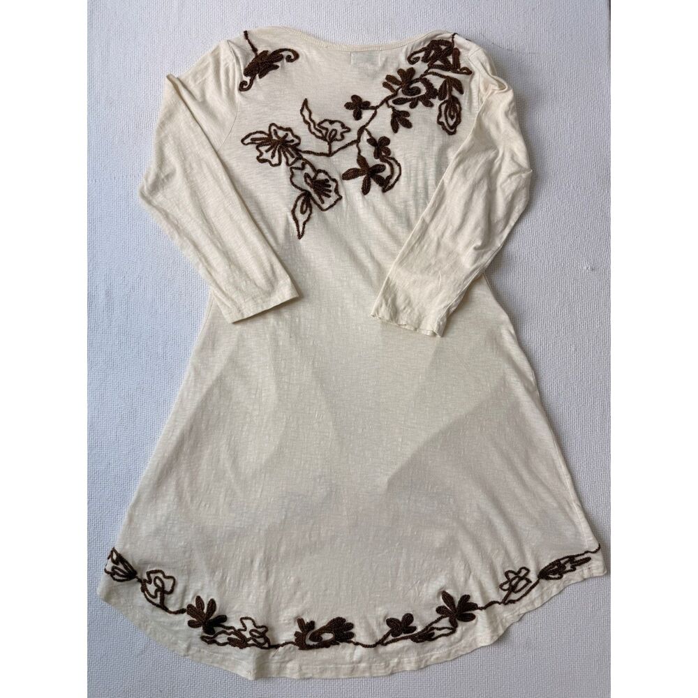 Natural Impressions Embroidered Floral Cotton Open Cardigan Women's M - Picture 2 of 6